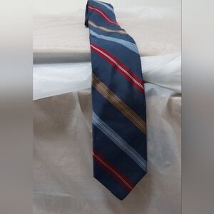 Givenchy Elegant Silk Striped Men's Tie in Navy, Red, and Brown